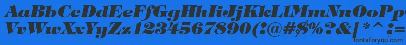 フォントTiffanyHeavyItalicBt – 黒い文字の青い背景