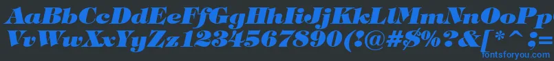 TiffanyHeavyItalicBt Font – Blue Fonts on Black Background
