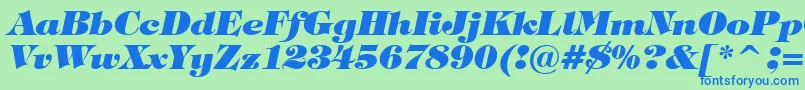 TiffanyHeavyItalicBt Font – Blue Fonts on Green Background