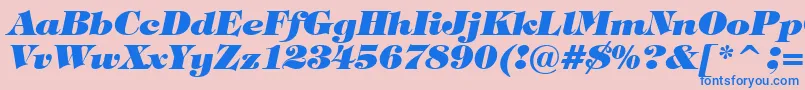 TiffanyHeavyItalicBt Font – Blue Fonts on Pink Background