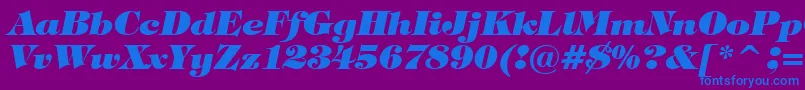 TiffanyHeavyItalicBt Font – Blue Fonts on Purple Background