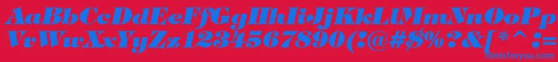 TiffanyHeavyItalicBt Font – Blue Fonts on Red Background