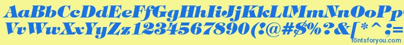 TiffanyHeavyItalicBt-fontti – siniset fontit keltaisella taustalla