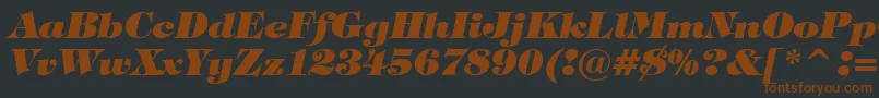 Шрифт TiffanyHeavyItalicBt – коричневые шрифты на чёрном фоне