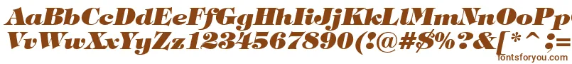 TiffanyHeavyItalicBt-fontti – ruskeat fontit valkoisella taustalla