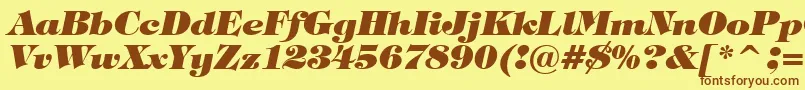 TiffanyHeavyItalicBt Font – Brown Fonts on Yellow Background