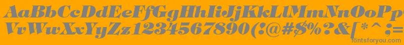 TiffanyHeavyItalicBt-fontti – harmaat kirjasimet oranssilla taustalla