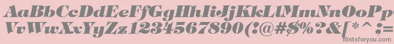 TiffanyHeavyItalicBt-fontti – harmaat kirjasimet vaaleanpunaisella taustalla