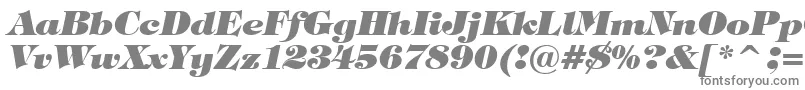フォントTiffanyHeavyItalicBt – 白い背景に灰色の文字