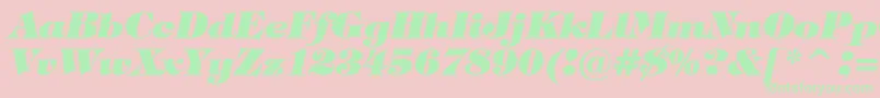 TiffanyHeavyItalicBt-Schriftart – Grüne Schriften auf rosa Hintergrund