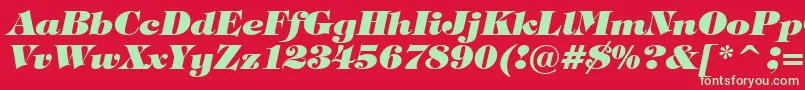 TiffanyHeavyItalicBt Font – Green Fonts on Red Background