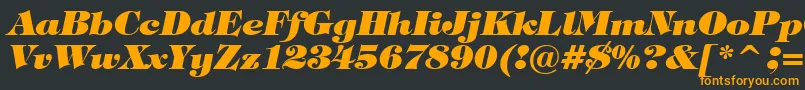 フォントTiffanyHeavyItalicBt – 黒い背景にオレンジの文字