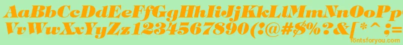 TiffanyHeavyItalicBt-Schriftart – Orangefarbene Schriften auf grünem Hintergrund