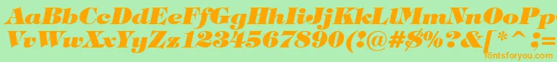 TiffanyHeavyItalicBt Font – Orange Fonts on Green Background