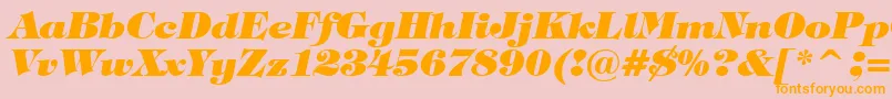 TiffanyHeavyItalicBt Font – Orange Fonts on Pink Background