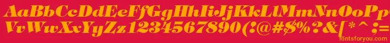 Шрифт TiffanyHeavyItalicBt – оранжевые шрифты на красном фоне