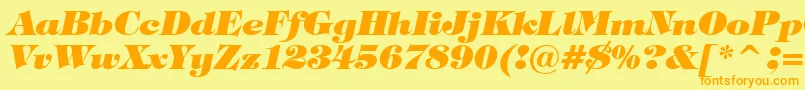 TiffanyHeavyItalicBt Font – Orange Fonts on Yellow Background