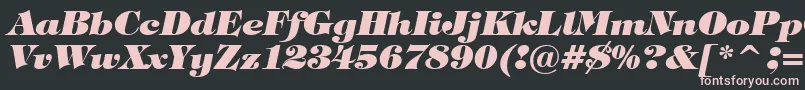 TiffanyHeavyItalicBt-fontti – vaaleanpunaiset fontit mustalla taustalla