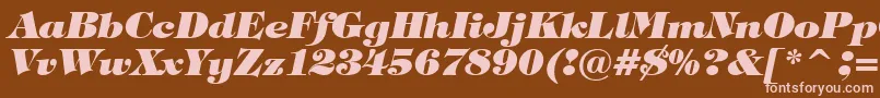 TiffanyHeavyItalicBt-fontti – vaaleanpunaiset fontit ruskealla taustalla