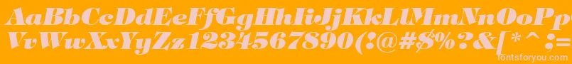 フォントTiffanyHeavyItalicBt – オレンジの背景にピンクのフォント