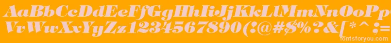 TiffanyHeavyItalicBt Font – Pink Fonts on Orange Background