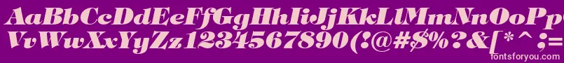 フォントTiffanyHeavyItalicBt – 紫の背景にピンクのフォント