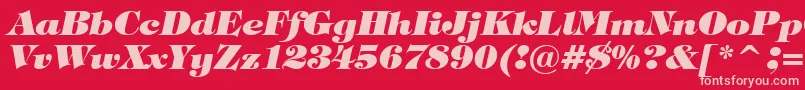 TiffanyHeavyItalicBt-fontti – vaaleanpunaiset fontit punaisella taustalla
