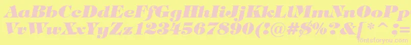TiffanyHeavyItalicBt Font – Pink Fonts on Yellow Background