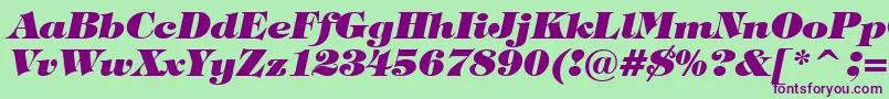 Шрифт TiffanyHeavyItalicBt – фиолетовые шрифты на зелёном фоне