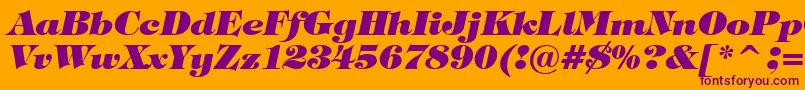 TiffanyHeavyItalicBt Font – Purple Fonts on Orange Background