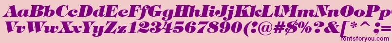 Czcionka TiffanyHeavyItalicBt – fioletowe czcionki na różowym tle