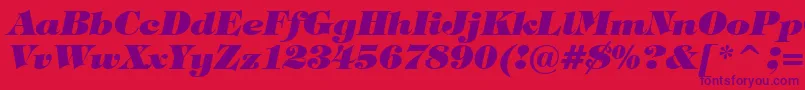 TiffanyHeavyItalicBt Font – Purple Fonts on Red Background
