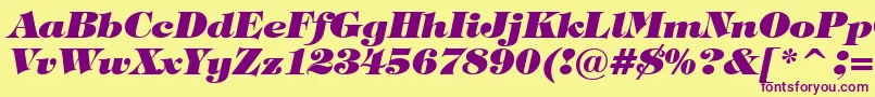 TiffanyHeavyItalicBt Font – Purple Fonts on Yellow Background