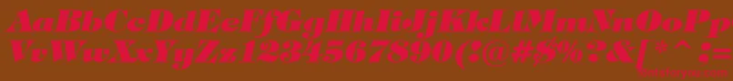 TiffanyHeavyItalicBt Font – Red Fonts on Brown Background