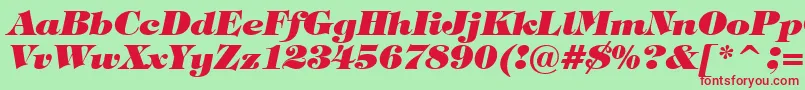 TiffanyHeavyItalicBt Font – Red Fonts on Green Background