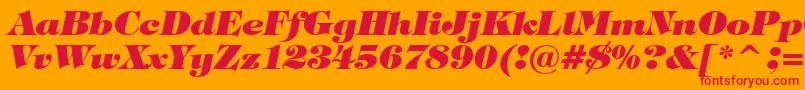Police TiffanyHeavyItalicBt – polices rouges sur fond orange