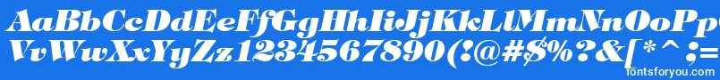 フォントTiffanyHeavyItalicBt – 青い背景に白い文字