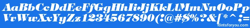 TiffanyHeavyItalicBt Font – White Fonts on Blue Background