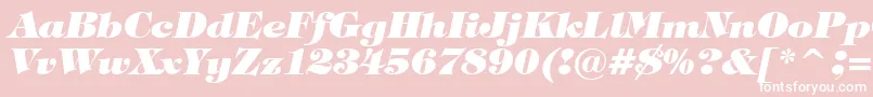 Czcionka TiffanyHeavyItalicBt – białe czcionki na różowym tle