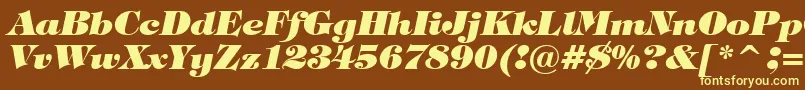 Шрифт TiffanyHeavyItalicBt – жёлтые шрифты на коричневом фоне