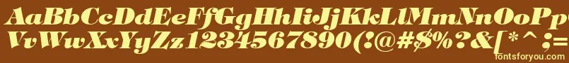 TiffanyHeavyItalicBt Font – Yellow Fonts on Brown Background