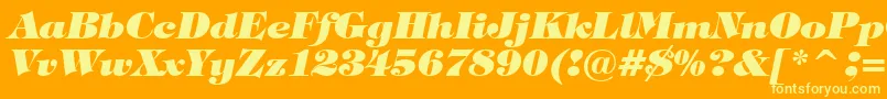 TiffanyHeavyItalicBt Font – Yellow Fonts on Orange Background