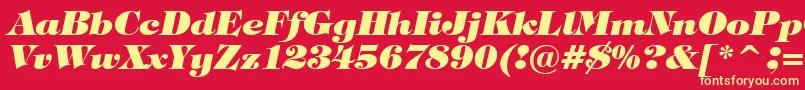 TiffanyHeavyItalicBt Font – Yellow Fonts on Red Background