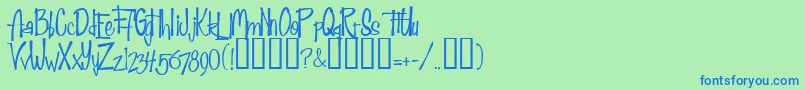 Fab50sNormal Font – Blue Fonts on Green Background
