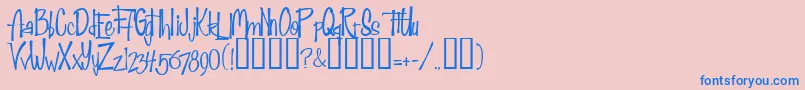 フォントFab50sNormal – ピンクの背景に青い文字