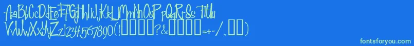 Fab50sNormal Font – Green Fonts on Blue Background