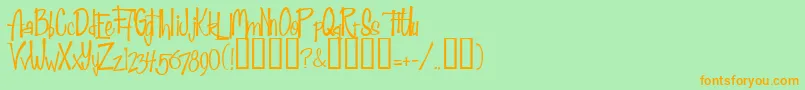 Fab50sNormal Font – Orange Fonts on Green Background