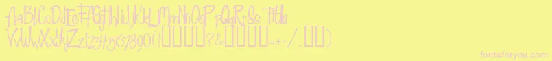 Fab50sNormal-Schriftart – Rosa Schriften auf gelbem Hintergrund