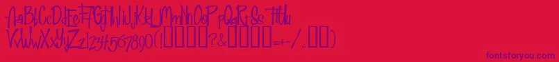 Fab50sNormal Font – Purple Fonts on Red Background