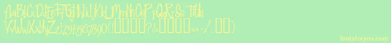 fuente Fab50sNormal – Fuentes Amarillas Sobre Fondo Verde